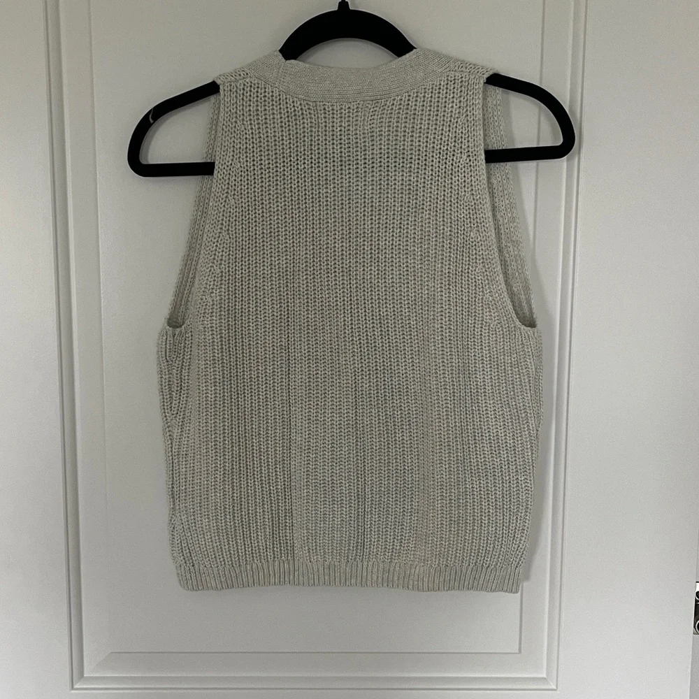 Universal Thread Cream V-Neck Knit Button-Front Sweater Vest - Picture 3 of 3